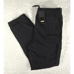 LCKR Boys Large 14/16 Black Nylon Cargo Jogger Pants Utility Drawstring NWT